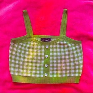 CIDER Women’s Green Spaghetti Strap Crop Top Size M
